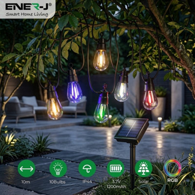 Ener J Solar RGB Meteor Shower String Lights 10 Metres Multicolour