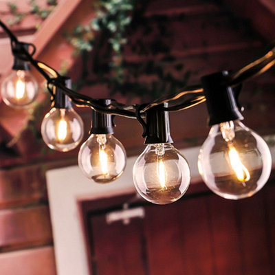Ener-J T355 Solar G40 LED String Lights 25 Bulbs Plus 2 Spare IP65 ...