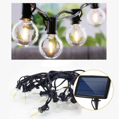 Ener-J T355 Solar G40 LED String Lights 25 Bulbs Plus 2 Spare IP65 ...