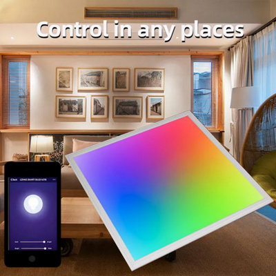 Ener-J White Smart RGB CCT Backlit LED Panel 600 x 600mm 40W 4000lm App Voice and Remote Control
