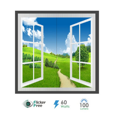 Ener-J Window Style LED Panel Set 120x60 Surface Mounted Grassland ...