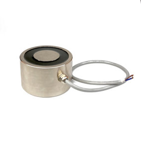 Energise to Release Electromagnet for Door Locking Access with M8 Mounting Holes - 100mm dia x 60mm thick - 150kg Pull
