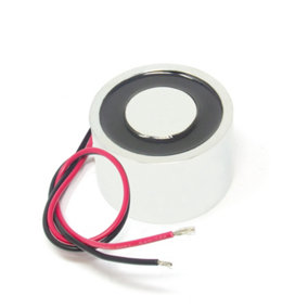 Energise to Release Electromagnet with M5 Mounting Holes for Door Locking - 60mm dia x 45mm thick - 60kg Pull - 24V DC/72W
