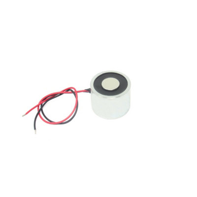 Energise to Release Electromagnet with M6 Mounting Hole for Door Locking - 35mm dia x 30mm thick - 10kg Pull - 24V DC/11W