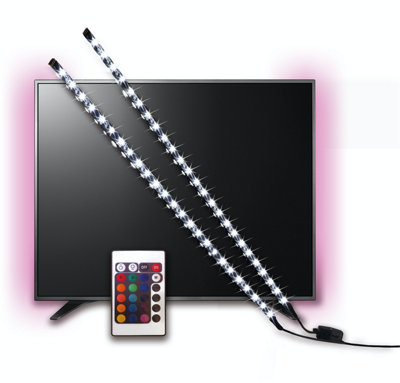 Energizer 2 x 50cm 3.2w RGB Flexi USB TV LED Strip with Remote