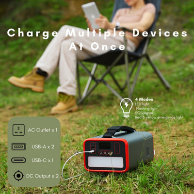 Energizer 230Wh Portable Power Station in Black with 150W AC and 60W USB-C