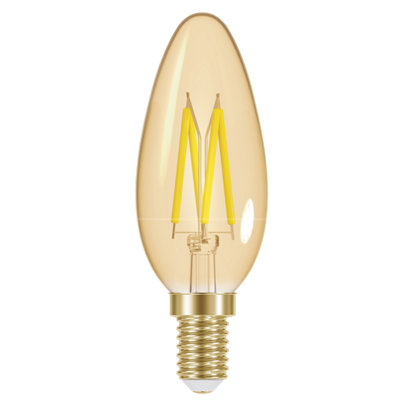 Energizer 2w E14 LED Candle Gold Filament 2200k - Extra Warm White