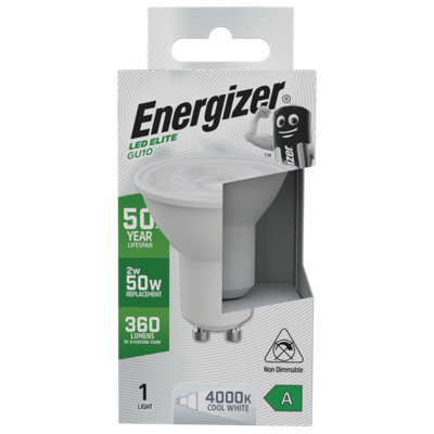 Energizer 2w GU10 4000k LED A-Rated Light Bulb - Cool White