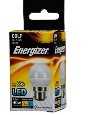 Energizer 5.9w BC Opal LED Golfball 2700k - Extra Warm White