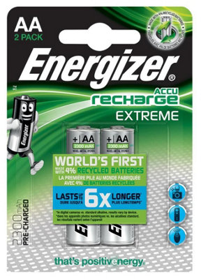ENERGIZER - ACCU Recharge Extreme NiMH AA Rechargeable Batteries 2300mAh 2 Pack
