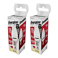 Energizer E14 Candle Bulb Warm White (3.4w) (Pack of 2)