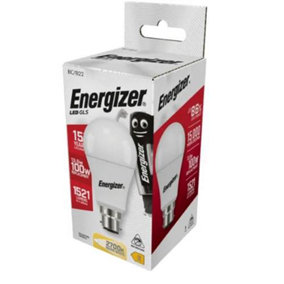 Energizer LED BC (B22) Opal GLS Non-Dimmable Bulb, Warm White 1521 lm 13.2W (Pack of 2)