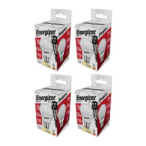 Energizer LED BC (B22) Opal GLS Non-Dimmable Bulb, Warm White 470 lm 4.9W (Pack of 4)