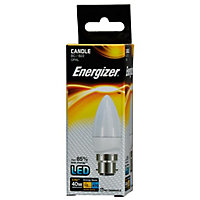 Energizer LED Candle 470lm Opal 5.9w Light Bulb B22 2700k White (One Size)