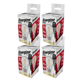 Energizer LED ES (E27) GLS Filament Dimmable Bulb, Warm White 806 lm 7.2W (Pack of 4)