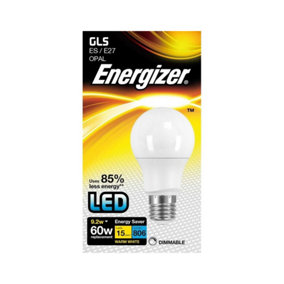 Energizer LED GLS 9.2w Opal 806lm Light Bulb E27 Warm White Dimmable White (One Size)