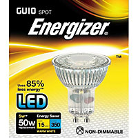 Energizer LED GU10 5w 350lm Light Bulb Cap Warm White Silver (One Size)