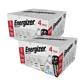 Energizer LED GU10 Spotlight Bulb 4.2W (50W Replacement) - Pack of 8 LED Bulbs (Daylight, 50W Equivalent Dimmable)