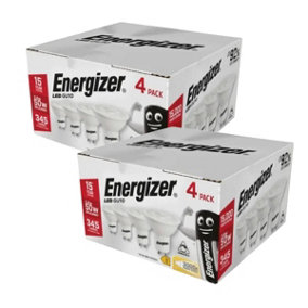 Energizer LED GU10 Spotlight Bulb 4.2W (50W Replacement) - Pack of 8 LED Bulbs (Warm White, 50W Equivalent Dimmable)