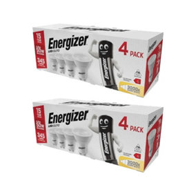 Energizer LED GU10 Spotlight Bulb 4.2W (50W Replacement) - Pack of 8 LED Bulbs (Warm White, 50W Equivalent Non Dimmable)