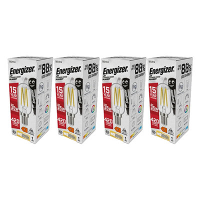Energizer LED SES E14 Cooker Hood Filament Bulb Warm White 420 lm 3.8W Pack of 4