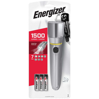 Energizer LED Vision HD Metal Torch + 6x AA Batteries