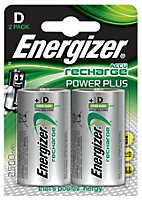 ENERGIZER - NiMH Rechargeable D Batteries 2500mAh - 2 Pack