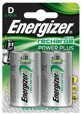 ENERGIZER - NiMH Rechargeable D Batteries 2500mAh - 2 Pack