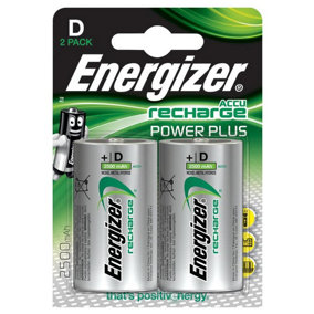 ENERGIZER - NiMH Rechargeable D Batteries 2500mAh - 2 Pack