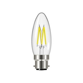 Energizer S12866 LED BC (B22) Candle Filament Non-Dimmable Bulb, Warm White 250 lm 2.3W ENGS12866