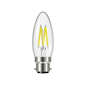 Energizer S12868 LED BC (B22) Candle Filament Non-Dimmable Bulb, Warm White 470 lm 4W ENGS12868