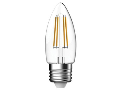 Energizer S12870 LED ES (E27) Candle Filament Non-Dimmable Bulb, Warm White 470 lm 4W ENGS12870