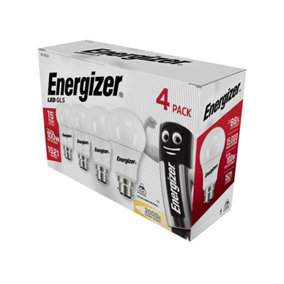Energizer S14423 LED BC (B22) Opal GLS Non-Dimmable Bulb, Warm White 1521 lm 13.2W (Pack 4) ENGS14423
