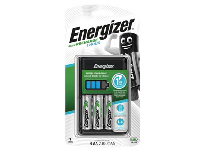 Energizer S623 1 Hour Charger plus 4 x AA 2300 mAh Batteries ENG1HOUR