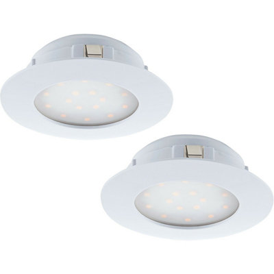 Energy Efficient 12W LED Flush Downlights - Set of 2 for Wall and Ceiling Installation
