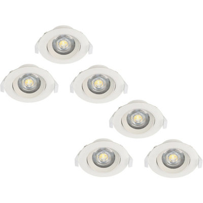 Energy Efficient 5W LED Flush Adjustable Ceiling Downlight - 2 and 3 Pack Options