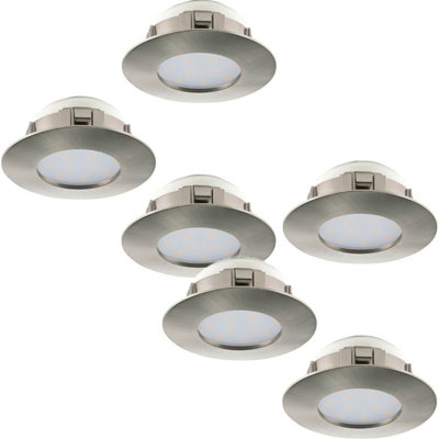 Energy Efficient 6W LED Flush Ceiling Downlights - 2 Pack or 3 Pack Options in Satin Nickel
