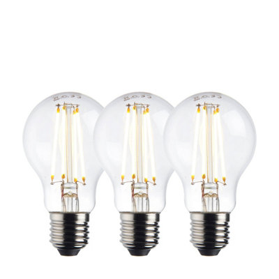 Energy Efficient Dimmable E27 LED Light Bulbs 3 Pack - Warm White 2700K 1050 Lumens