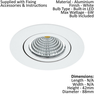 Energy-Efficient White Recessed LED Downlight for Walls and Ceilings