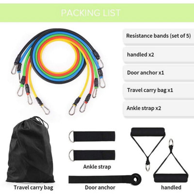 ENERJ Home Exercise Resistance Band Set of 11 pcs