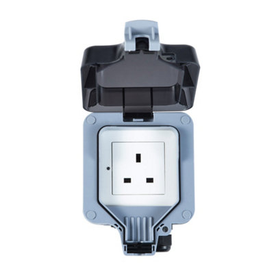 ENERJ Smart 1 Gang 13A Wall Socket, WiFi Weatherproof Outdoor Socket with Timer