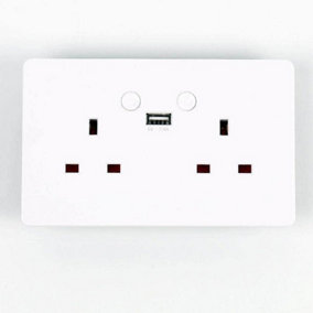 ENERJ Smart 13A, WiFi Double Socket with USB, App Remote Control from Anywhere.