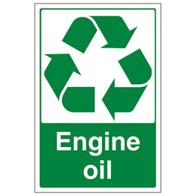 Engine Oil Recycling Materials Sign - Rigid Plastic - 300x400mm (x3)