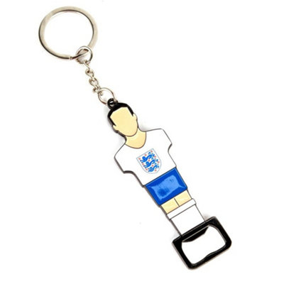 England FA Foosball Bottle Opener Keyring White/Blue/Gold (One Size)