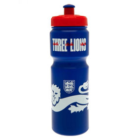 England FA Three Lions Crest Plastic Water Bottle Blue/White/Red (One Size)