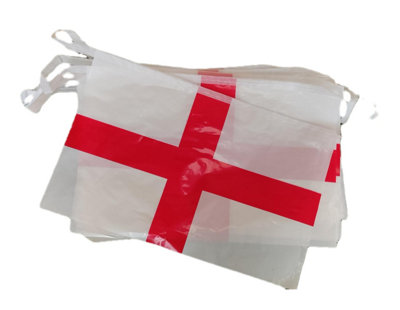 England Flag St George's Bunting  20ft 8 Plastic Flags Kings Coronation