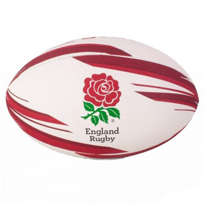 England RFU Crest Rugby Ball White/Red (5)