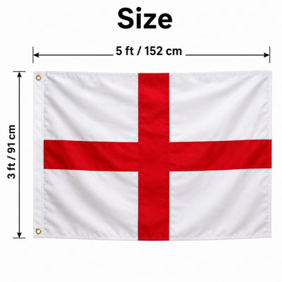 England St George Cross Flag 5x3 ft, Polyester National Flag with Brass ...