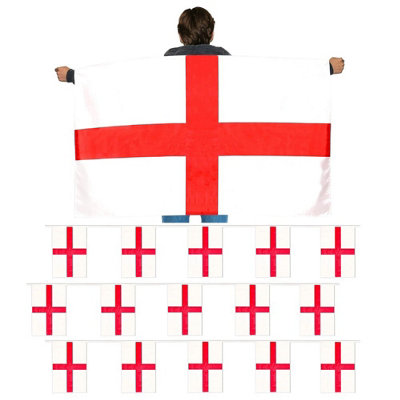 England Wearable Flag & Bunting - Pack of 12