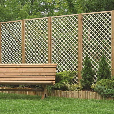 English Primrose Fan Outdoor Garden Privacy Screening Wall Trellis 1.83m x 1.8m - 4